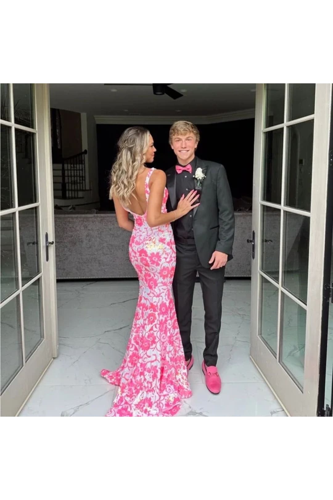 Sequin Print Fitted Sleeveless Gown by Jovani 08257 - Long Formal Dresses