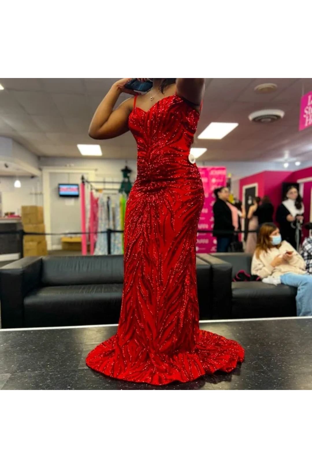 Sequin Print Fitted Sleeveless Gown by Jovani 08481 - Long Formal Dresses