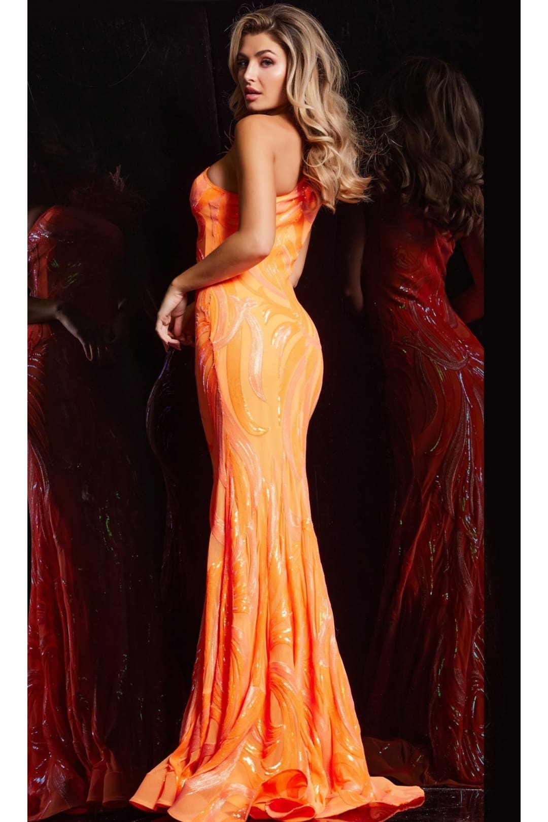 Sequin-Print Long Prom Dress: Jovani 32596 - Apparel & Accessories > Clothing > Dresses