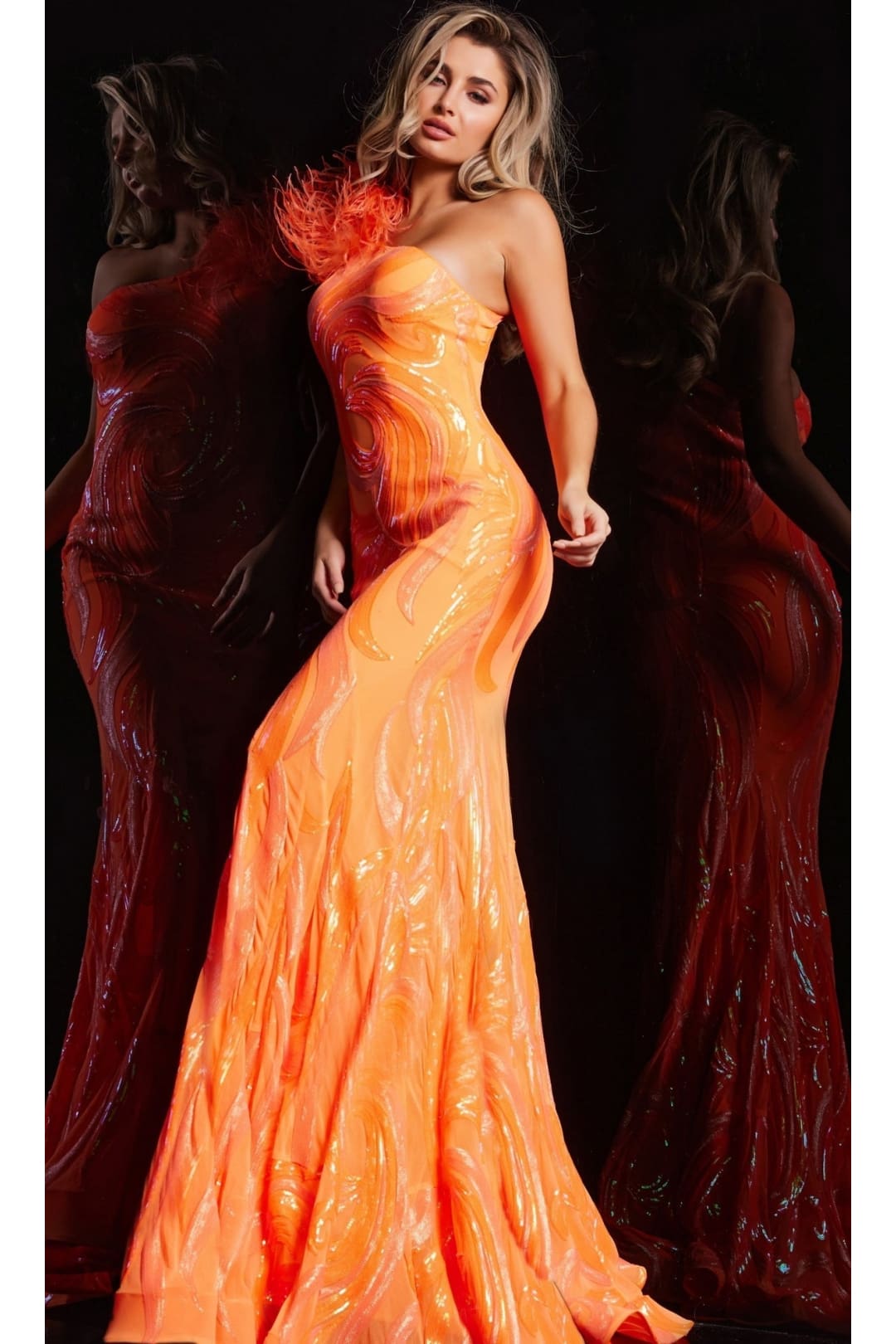 Sequin-Print Long Prom Dress: Jovani 32596 - Apparel & Accessories > Clothing > Dresses