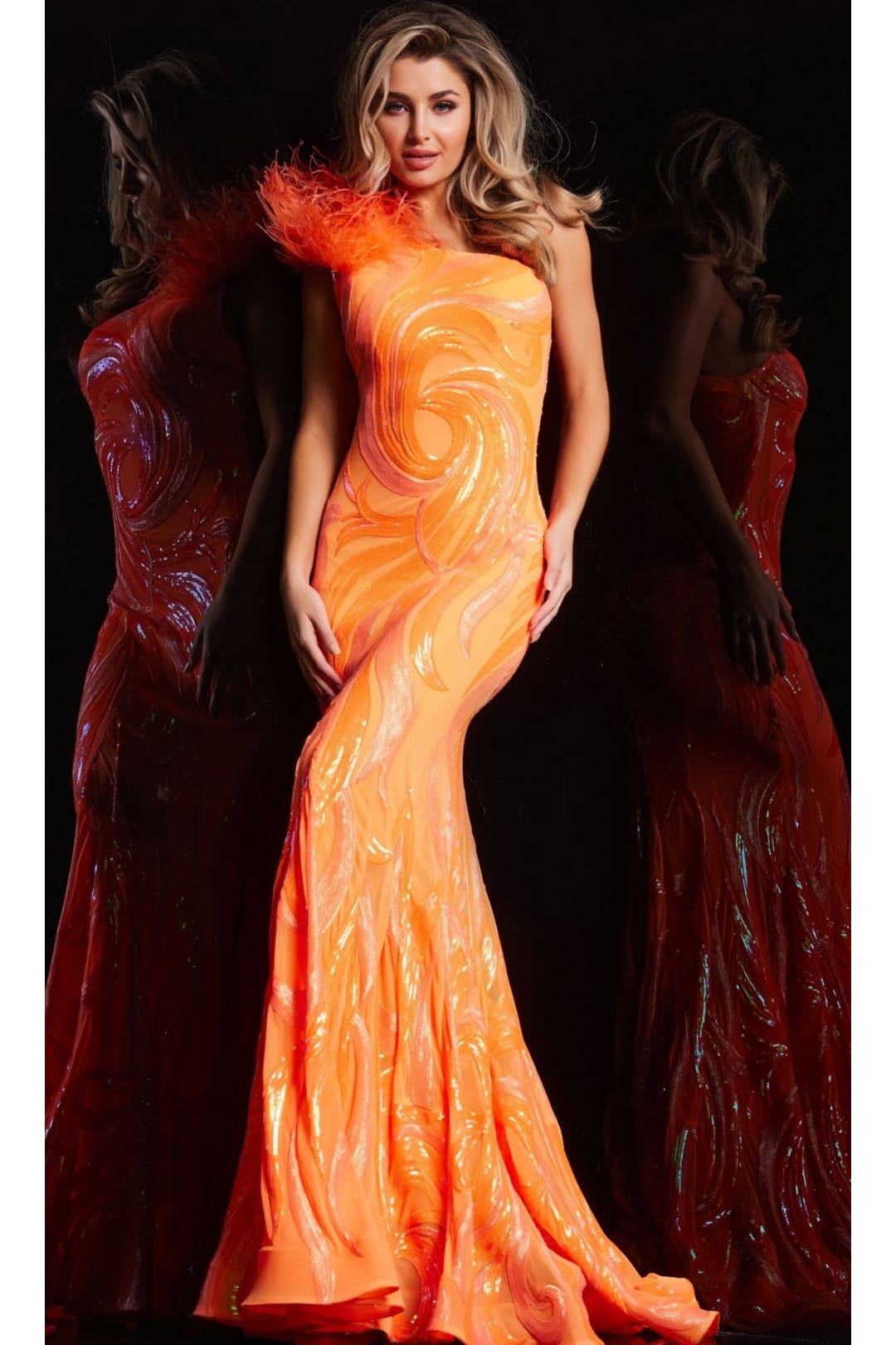 Sequin-Print Long Prom Dress: Jovani 32596 - Apparel & Accessories > Clothing > Dresses