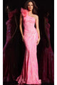 Sequin-Print Long Prom Dress: Jovani 32596 - Neon Pink / Apparel & Accessories > Clothing > Dresses