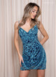 Rachel Allan 40475 Sequin Print Short Sleeveless Dress