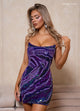 Rachel Allan 40460 Sequin Print Short Strapless Dress