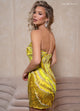 Rachel Allan 40460 Sequin Print Short Strapless Dress