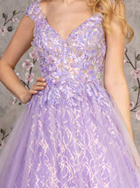 Sequin Print Sleeveless A-line Gown by GLS Gloria GL3398