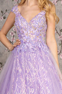 Sequin Print Sleeveless A-line Gown by GLS Gloria GL3398 - Long Formal Dresses
