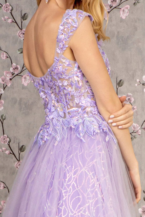 Sequin Print Sleeveless A-line Gown by GLS Gloria GL3398 - Long Formal Dresses