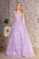 Sequin Print Sleeveless A-line Gown by GLS Gloria GL3398 - XS / Lilac - Long Formal Dresses