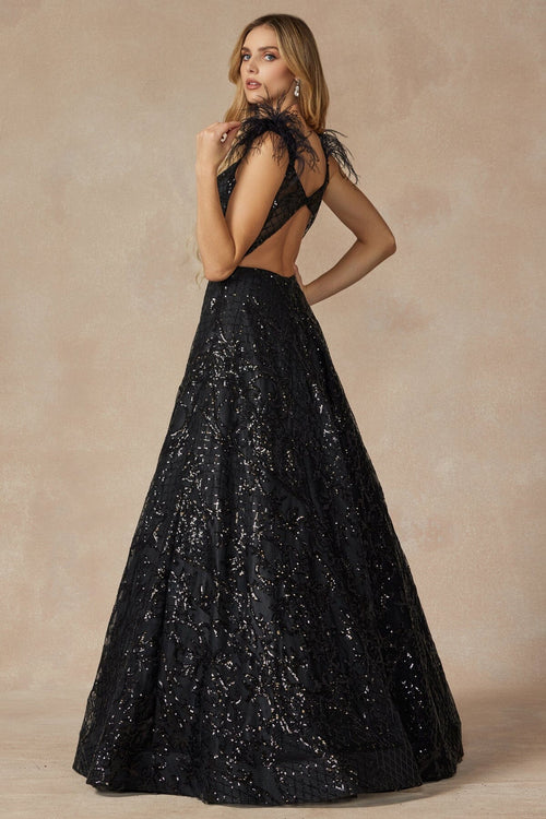 Juliet Black/Gold Long Formal Dresses