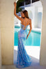 Sequin Print Sleeveless Gown by Juliet JT2886C - Long Formal Dresses
