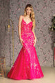 Sequin Print Sleeveless Mermaid Dress by GLS Gloria GL3220 - XS / Hot Pink - Long Formal Dresses