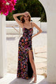 Sequin Print Sleeveless Slit Gown by Juliet JT2498A - Black / 2 - Long Formal Dresses