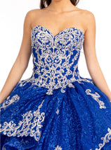 Sequin Print Strapless Ball Gown by Elizabeth K GL1987