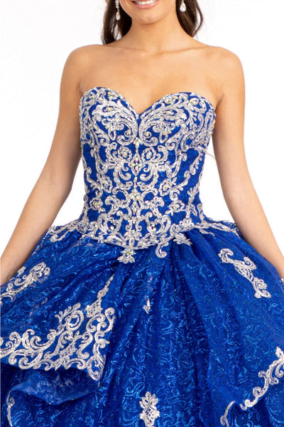 Sequin Print Strapless Ball Gown by Elizabeth K GL1987 - Quinceanera Dresses