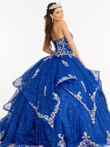 Sequin Print Strapless Ball Gown by Elizabeth K GL1987