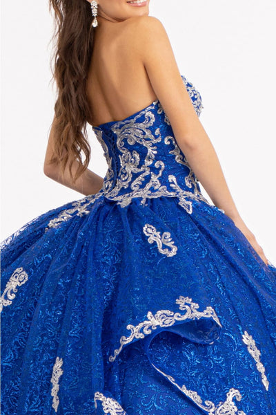 Sequin Print Strapless Ball Gown by Elizabeth K GL1987 - Quinceanera Dresses