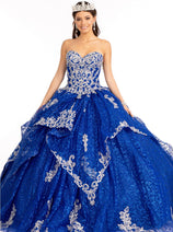 Sequin Print Strapless Ball Gown by Elizabeth K GL1987