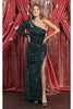 Sequin Prom Formal Gown - HUNTER GREEN / 4