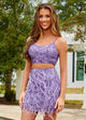 Rachel Allan 40187 Sequin Short 2-Piece Feather Dress