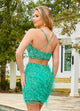 Rachel Allan 40187 Sequin Short 2-Piece Feather Dress