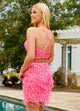 Rachel Allan 40187 Sequin Short 2-Piece Feather Dress
