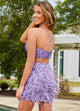 Rachel Allan 40187 Sequin Short 2-Piece Feather Dress