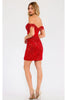 Sequin Short Off-Shoulder Dress with Slit by Juliet JT919L - Dress