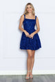 Vestido corto sin mangas con lentejuelas de Poly USA 9214