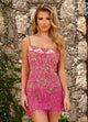 Rachel Allan 40230 Sequin Short Sleeveless Fringe Dress