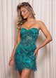 Rachel Allan 40510 Sequin Short Strapless Fringe Dress