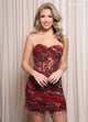 Rachel Allan 40510 Sequin Short Strapless Fringe Dress