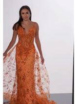 Sequin Sleeveless Overskirt Gown by Jovani 23530