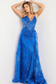 Sequin Sleeveless Overskirt Gown by Jovani 23530 - 00 / Royal - Long Formal Dresses