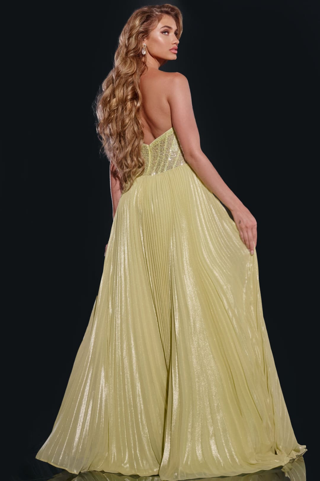 Sequin Strapless A-line Slit Gown by Jovani 43115 - Long Formal Dresses