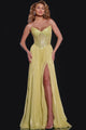 Sequin Strapless A-line Slit Gown by Jovani 43115 - 00 / Light Green - Long Formal Dresses