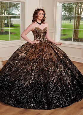 Rachel Allan RQ3121 Sequin Tulle Strapless Quinceanera Dress