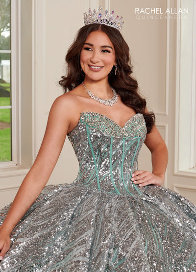 Rachel Allan RQ3121 Sequin Tulle Strapless Quinceanera Dress