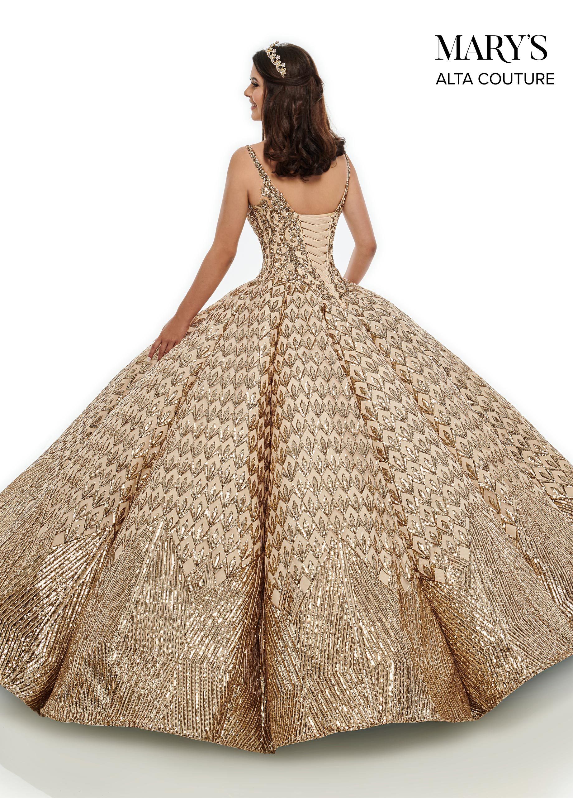 Alta Couture MQ3040 Sequin V-Neck Quinceanera Dress