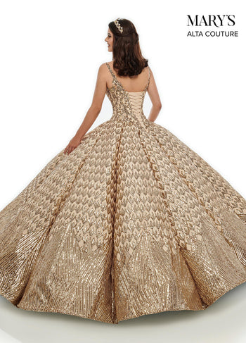 Alta Couture MQ3040 Sequin V-Neck Quinceanera Dress