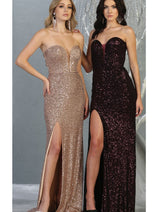 Sequined Formal Evening Gown