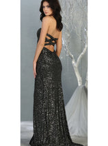 Sequined Formal Evening Gown