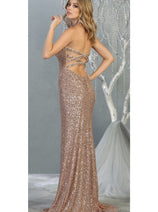 Sequined Formal Evening Gown