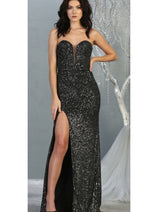 Sequined Formal Evening Gown