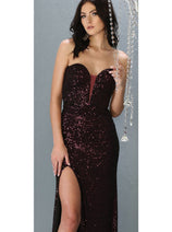 Sequined Formal Evening Gown