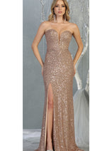 Sequined Formal Evening Gown