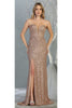 Sequined Formal Evening Gown - ROSEGOLD / 2
