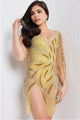 Sexy Beaded Sweetheart Prom Cocktail Dress by Jovani 07577 - YELLOW/ SILVER / 00 - Dress