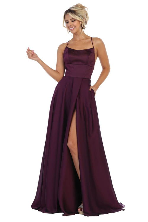 Sexy High Slit Dress - Eggplant / 4