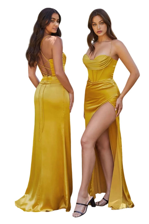 Sexy Sleeveless Bustier Prom Evening Gown 2025 Elegant Formal Dress - MARIGOLD / 2 - Dress